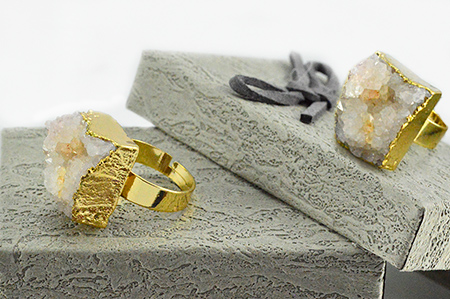 Γυναικείο Δαχτυλίδι - πέτρα χρυσό Λευκό - Εκκρού