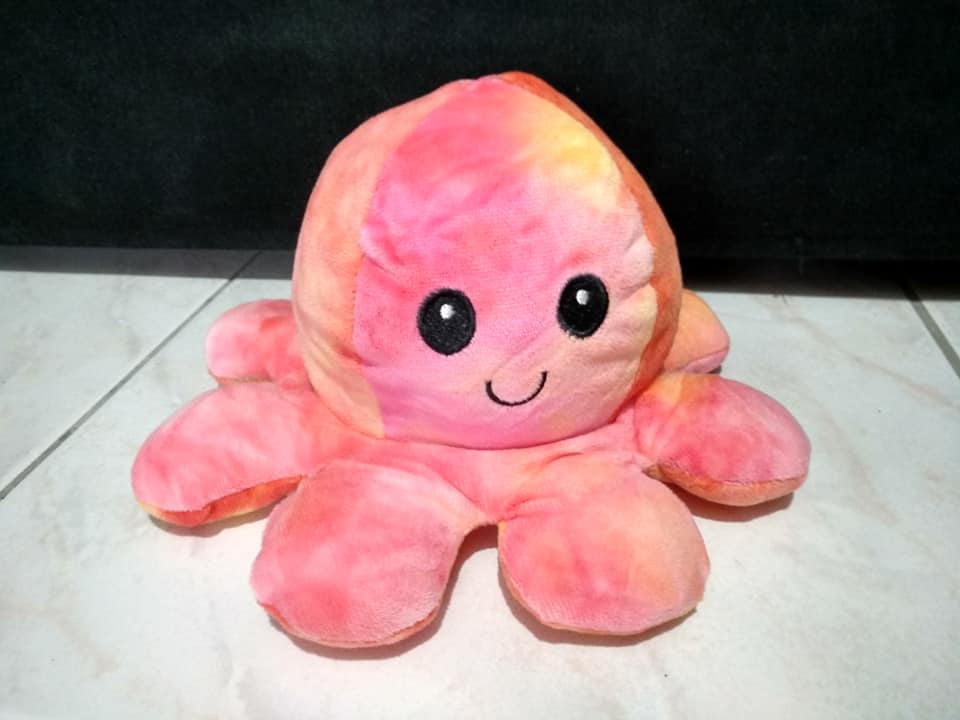 Ροζ λούτρινο χταπόδι τικ τοκ διπλής διάθεσης Reversible Octopus 18χ14