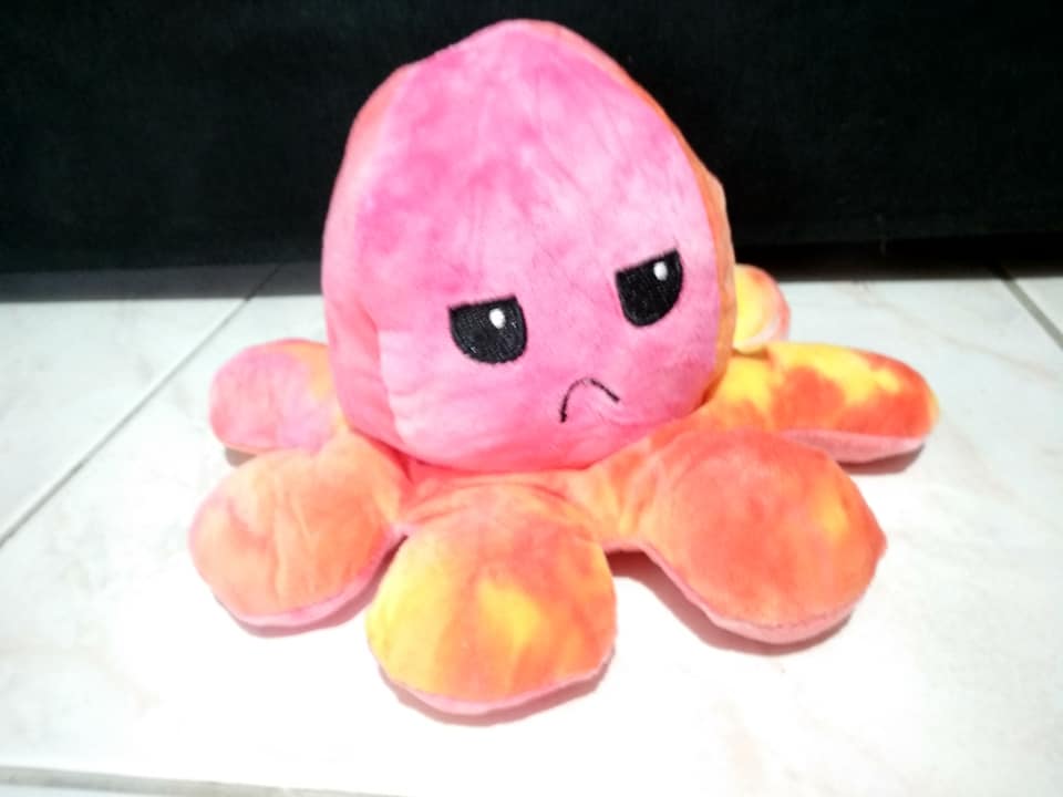 Ροζ λούτρινο χταπόδι τικ τοκ διπλής διάθεσης Reversible Octopus 18χ14