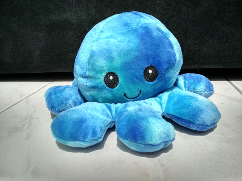 Μπλε λούτρινο χταπόδι τικ τοκ διπλής διάθεσης Reversible Octopus 18χ14