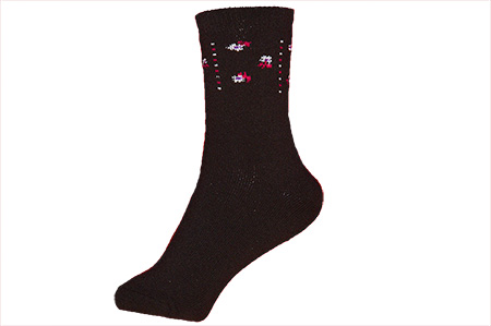 Σετ 12 Ζευγάρια Γυναικείες Χονδρές Κάλτσες Με λουλούδια 9018-3